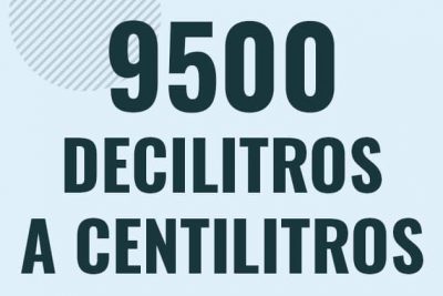 Profesor en pizarra explicando cuanto es 9500 decilitros en centilitros o como pasar de 9500 dl a cl