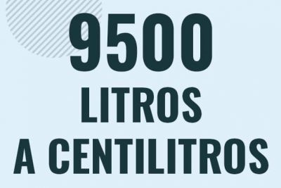 Profesor en pizarra explicando cuanto es 9500 litros en centilitros o como pasar de 9500 l a cl