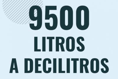 Profesor en pizarra explicando cuanto es 9500 litros en decilitros o como pasar de 9500 l a dl
