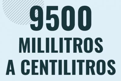 Profesor en pizarra explicando cuanto es 9500 mililitros en centilitros o como pasar de 9500 ml a cl