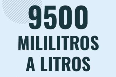 Profesor en pizarra explicando cuanto es 9500 mililitros en litros o como pasar de 9500 ml a l