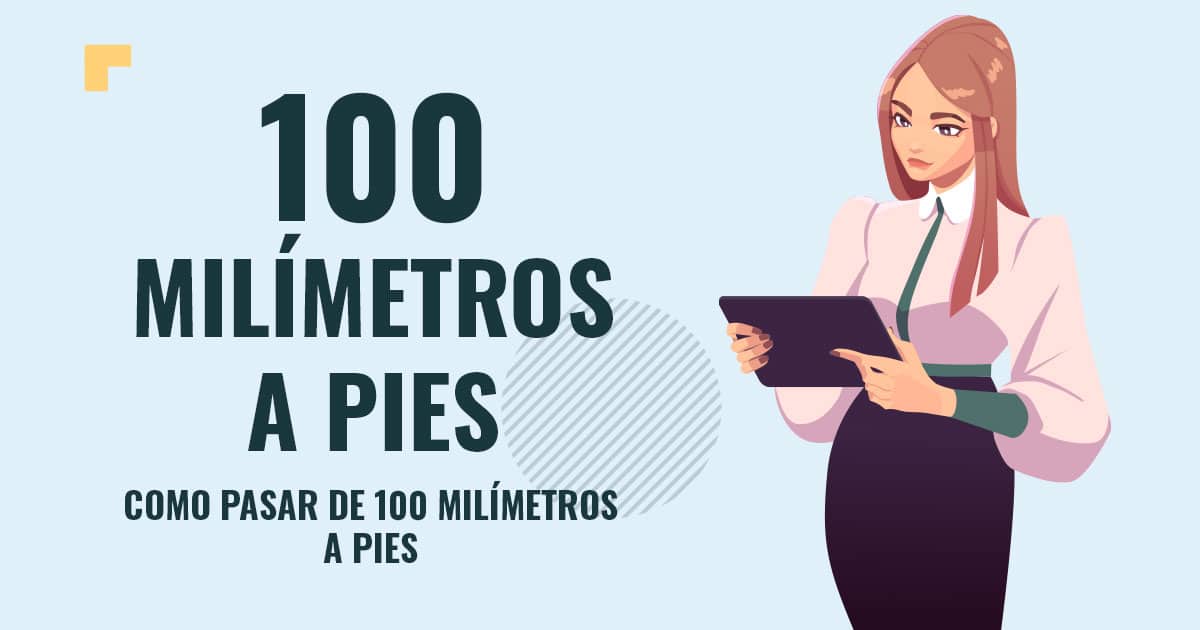 Profesor en pizarra explicando cuanto son 100 milimetros a pies