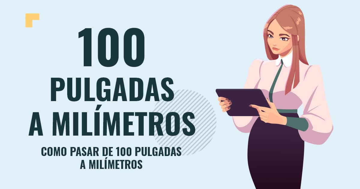Profesor en pizarra explicando cuanto son 100 pulgadas a milímetros