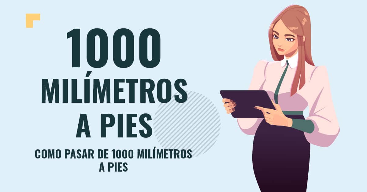 Profesor en pizarra explicando cuanto son 1000 milimetros a pies