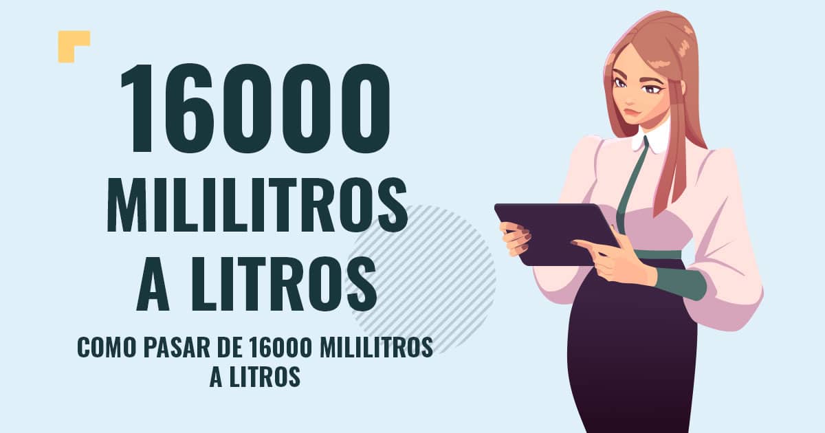 Profesor en pizarra explicando cuanto son 16000 mililitros a litros