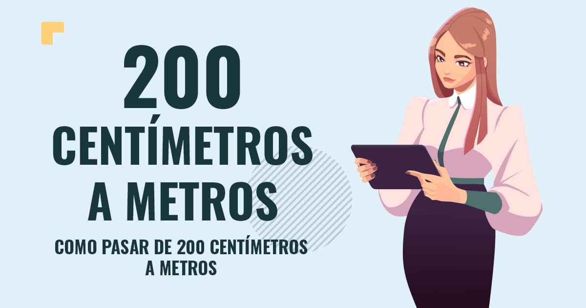 Profesor en pizarra explicando cuanto son 200 centimetros a metros
