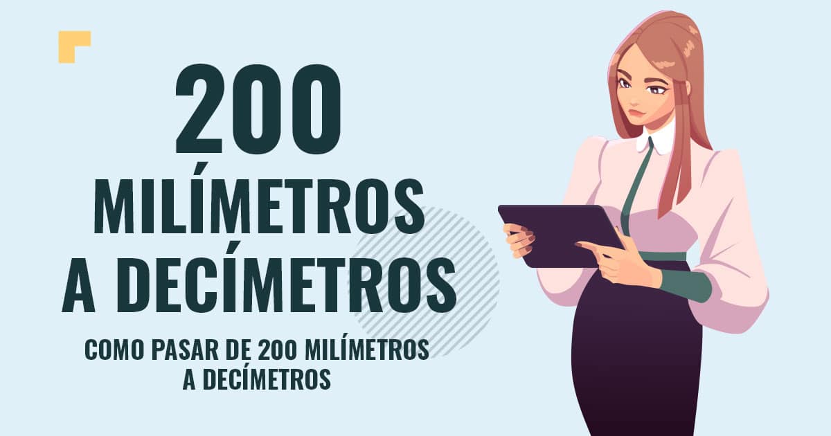 Profesor en pizarra explicando cuanto son 200 milimetros a decímetros