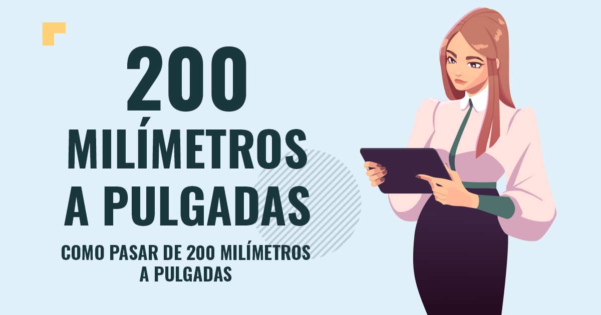 Profesor en pizarra explicando cuanto son 200 milimetros a pulgadas