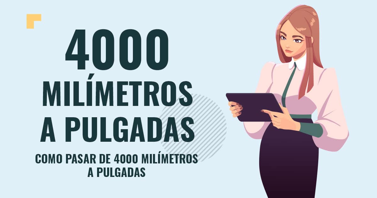 Profesor en pizarra explicando cuanto son 4000 milimetros a pulgadas