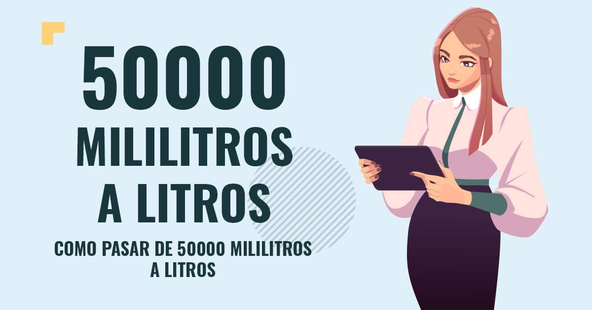 Profesor en pizarra explicando cuanto son 50000 mililitros a litros