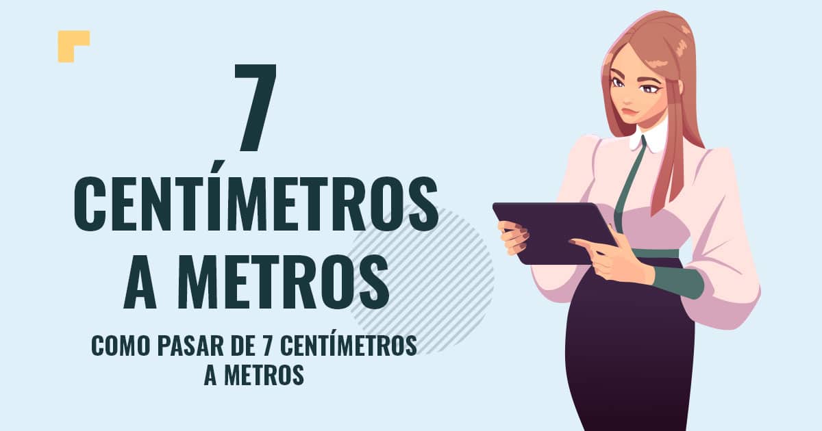 Profesor en pizarra explicando cuanto son 7 centimetros a metros