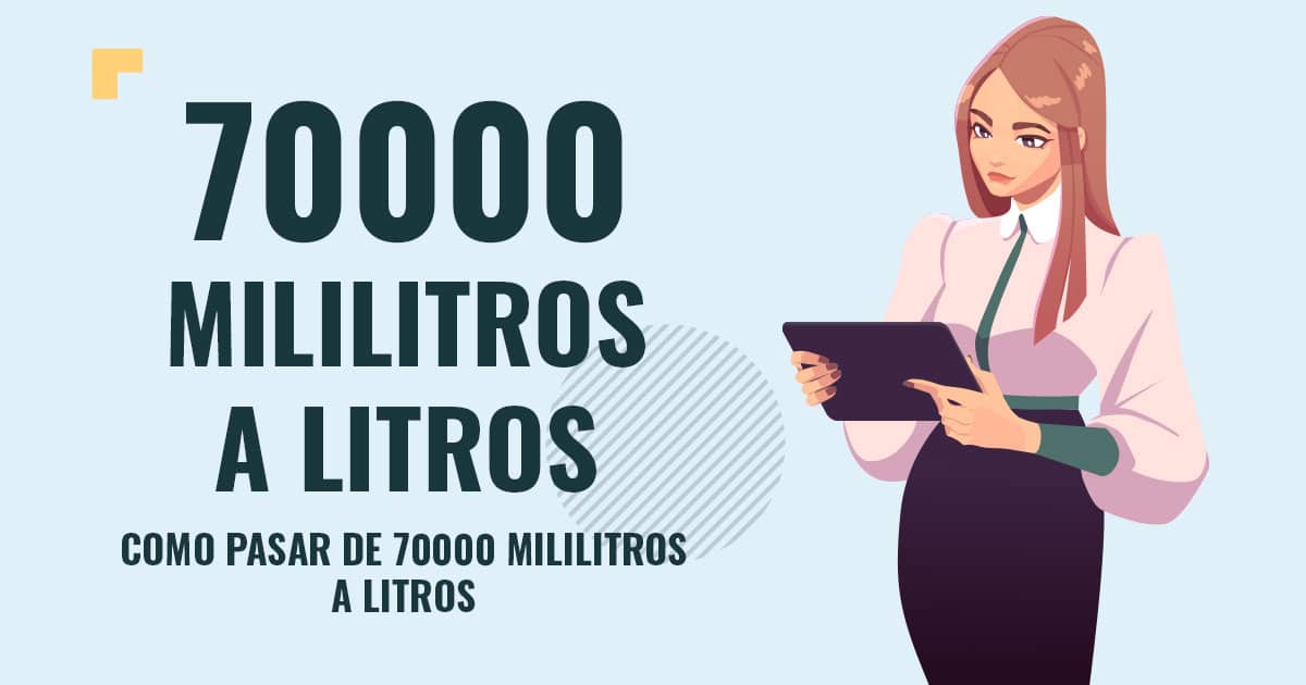 Profesor en pizarra explicando cuanto son 70000 mililitros a litros