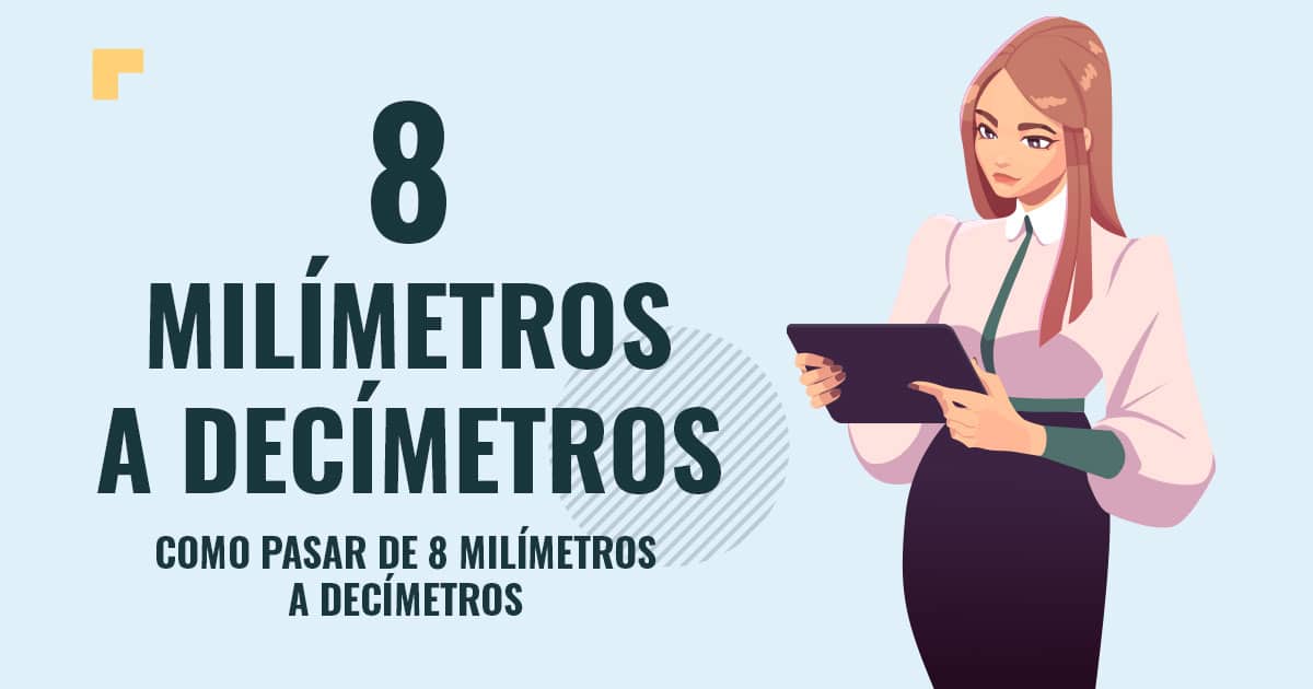 Profesor en pizarra explicando cuanto son 8 milimetros a decímetros