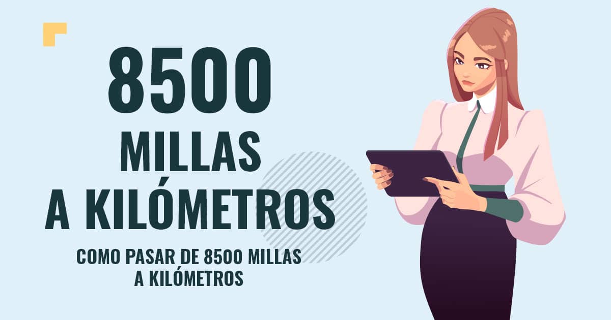 Profesor en pizarra explicando cuanto son 8500 millas a kilómetros